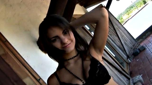 Teasing teen hottie stripping