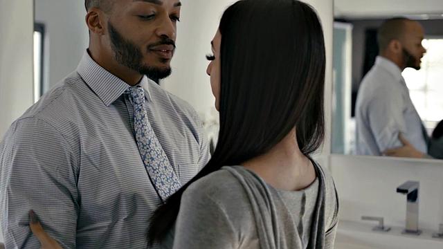 Trans beauty drilled while jerking in erotic couple