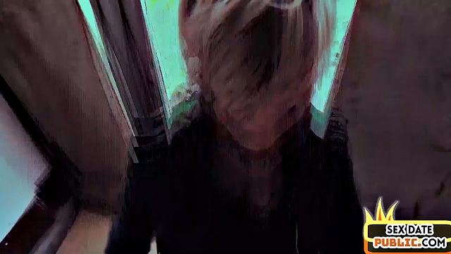 Pulled naughty babe bouncing outdoor