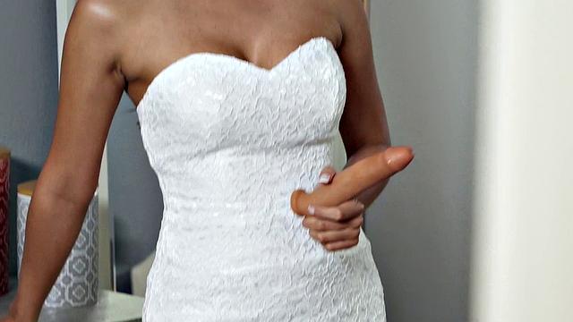 Latina hottie in stockings gets her tight pussy pounded on her wedding day