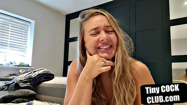 A curvy sph goddess humiliate her young micro penis loser on webcam