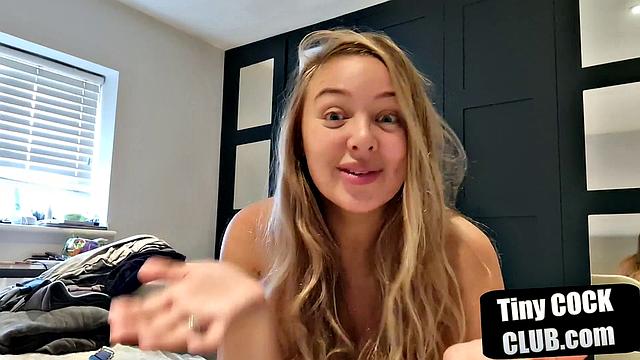 A curvy sph goddess humiliate her young micro penis loser on webcam
