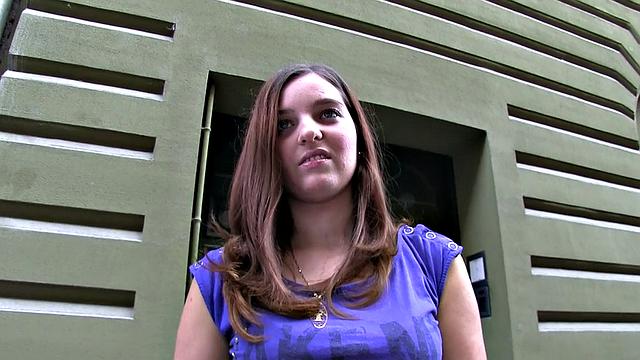 Is Shy's tight pussy pounded hard and she takes a facial in POV