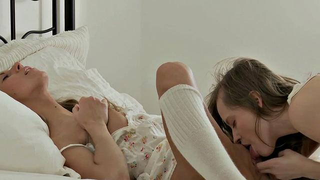 sweet lesbian teens Demi and Angelica