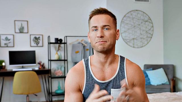 Solo guy enjoys masturbating hardcore before cumming hard