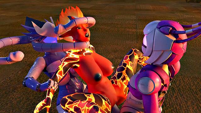 F.U.T.A. SENTAI SQUAD - Futanari Babes Team Up To CREAMPIE Villain With Big Robot Suits
