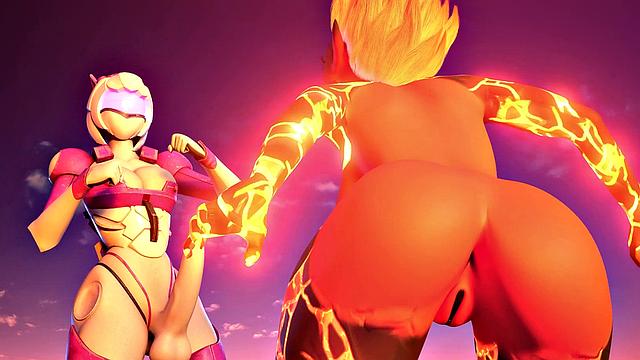 F.U.T.A. SENTAI SQUAD - Futanari Babes Team Up To CREAMPIE Villain With Big Robot Suits