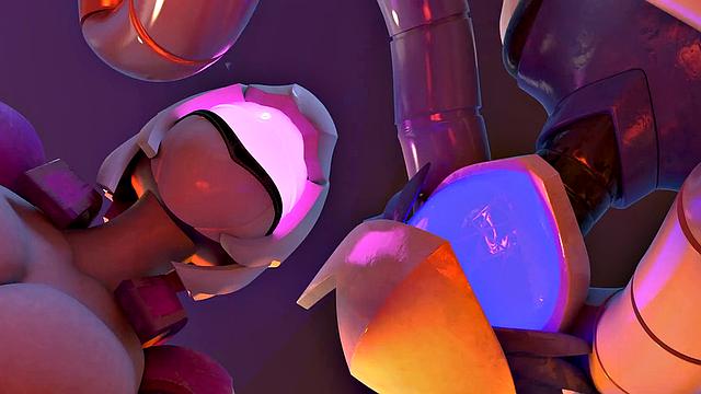 футанари в роботах жестко трахают злодея и заливают его спермой