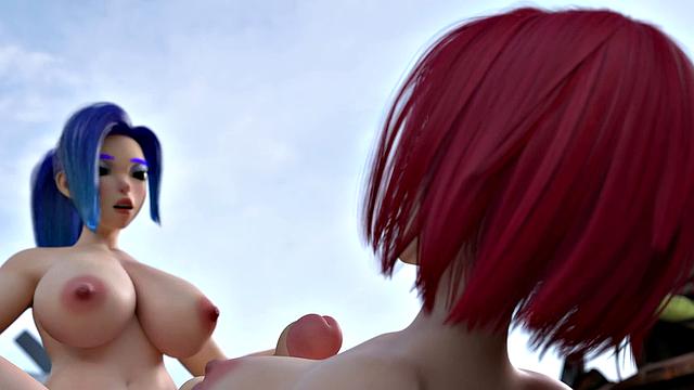 F.U.T.A. SENTAI SQUAD - Futanari Babes Team Up To CREAMPIE Villain With Big Robot Suits