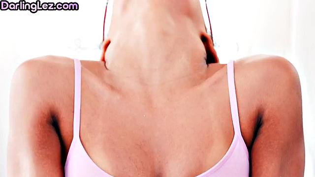 Tiny blonde pussyfingered by her GF