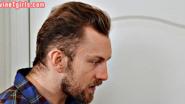 Pink hair ladyboy assbanged after deepthroating