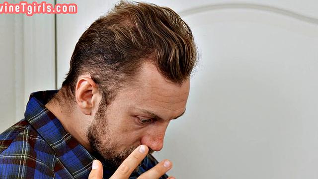 Pink hair ladyboy assbanged after deepthroating