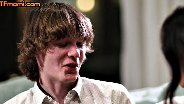 Horny stepmom with glasses pounded by stepson