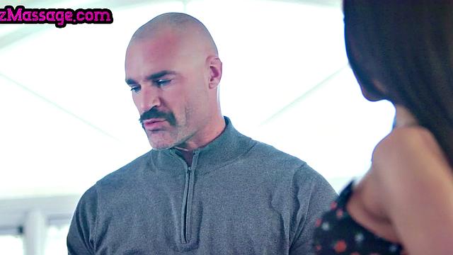 Cute babes pussyfucked by masseur