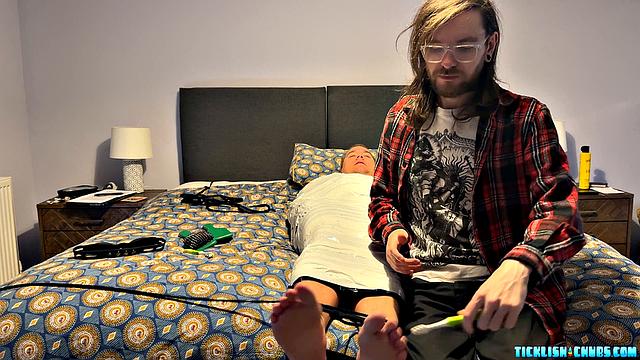 An American Tickler in London: Matt Gets Mummified by Chainsaw - Chainsaw & Matt