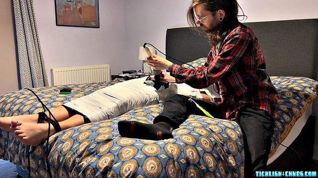 An American Tickler in London: Matt Gets Mummified by Chainsaw - Chainsaw & Matt