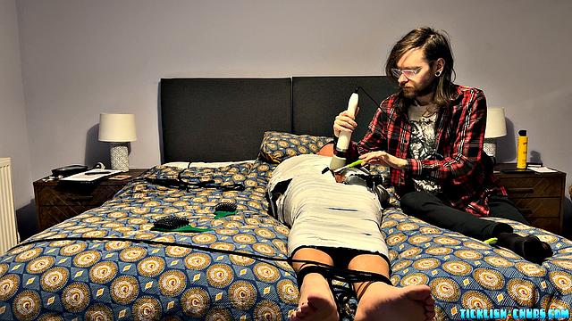 An American Tickler in London: Matt Gets Mummified by Chainsaw - Chainsaw & Matt