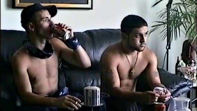 Dino and Shorty return for another session. Vinnie sets them up on the sofa again for some oral servicing.