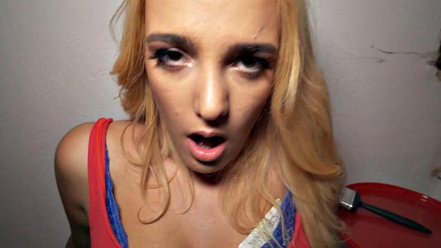 Public bae drilled from behind in wet pussy