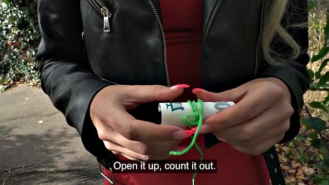 Public bae drilled from behind in wet pussy