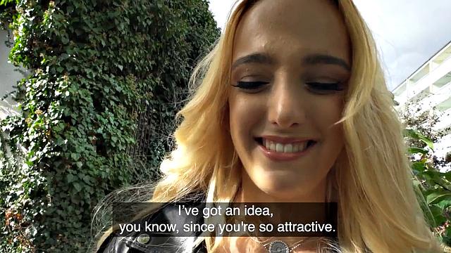 Public bae drilled from behind in wet pussy