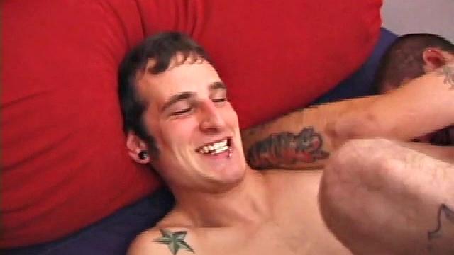 Brock LaBelli and Rock Lee claim to be straight, while Torque identifies as bisexual. On the sofa, Torque gets down to business on Rock's dick. Rock obviously finds the attention nice.