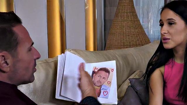 Old grandpa fucks petite slut in pussy after kissing