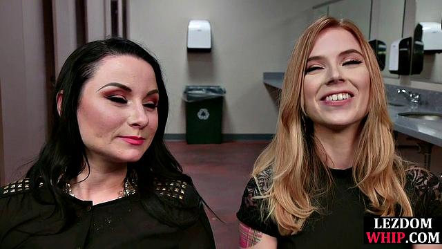 Tied blonde pussytoyed by mistress