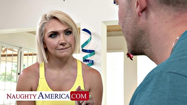 Gorgeous neighbor Bambi Barton needs a cock to fill up her pussy.