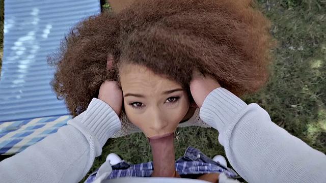 Lucky guy fucks in POV at the yard sale