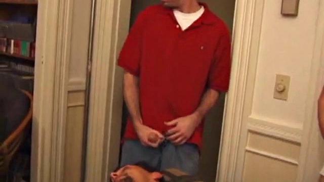 Tag, Mike Rimmer, Rod Filler and Silver are all relaxing after a busy day. Silver climbs on the massage table and the boys give him some physical attention.