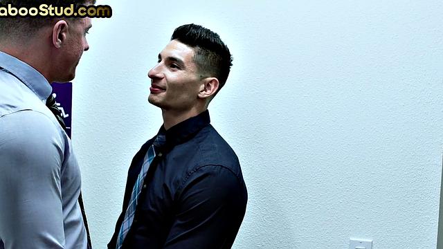 Weird stepbrother gets fucked in office toilet during work