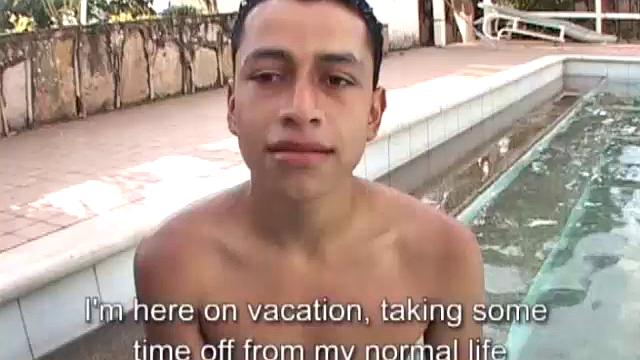 Walter is a 19 year old Latin twink, who is hanging out at the pool and hoping to get the attention of young Julian. He gets his wish and soon the boys are inside stripping out of their swimwear.