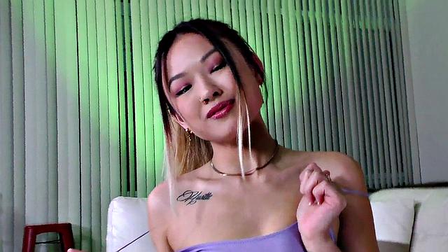 Asian handjob babe tugging pov in erotic couple