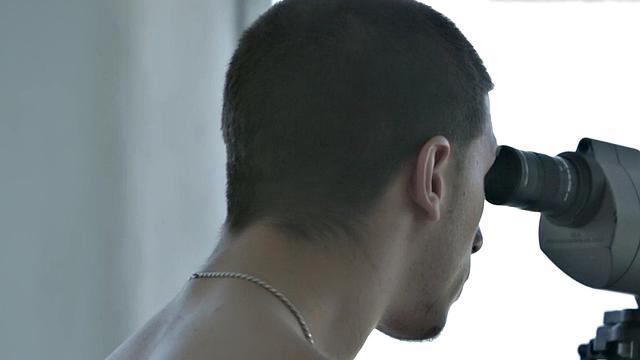 Sixpack jock teases body and jerks for cumshot