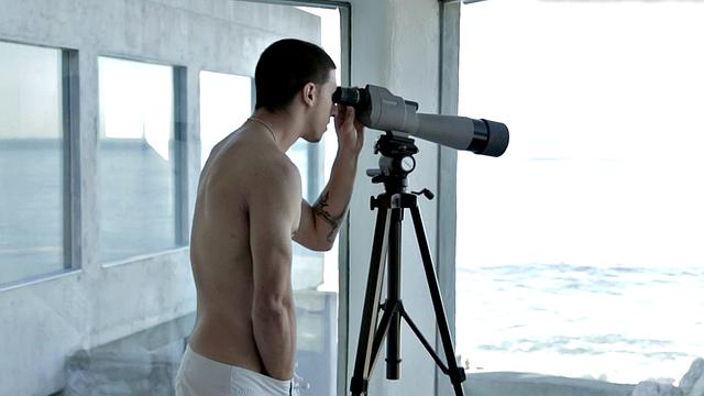 Sixpack jock teases body and jerks for cumshot