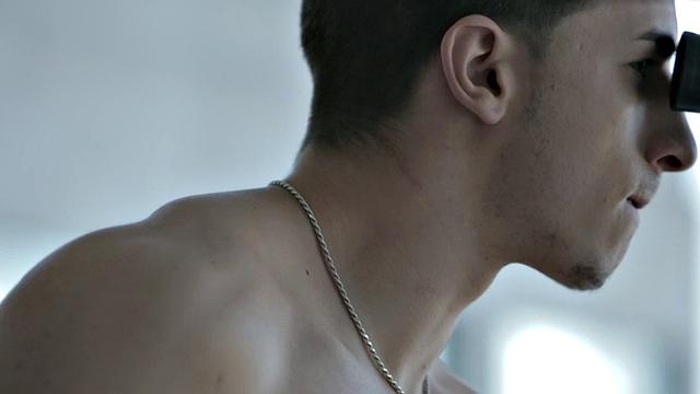 Sixpack jock teases body and jerks for cumshot