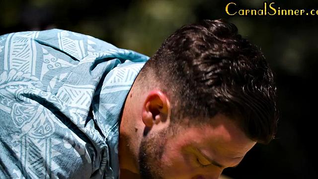 Bikini babe with perfect body fucked outdoors near pool