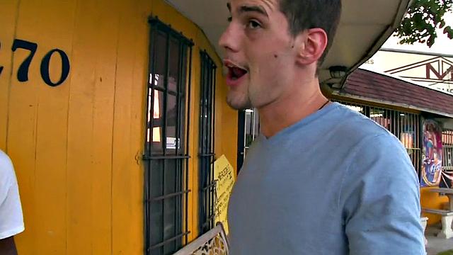 Muscular black dude drills outdoor tattooed babe's tight ass with his white cock