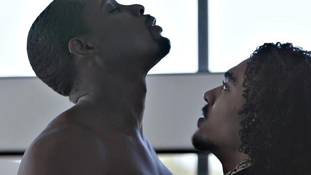 Gay ebony duo enjoy rimjob and sex on the bed