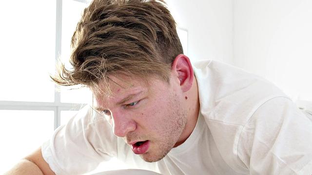 Massaging ebony enjoys riding white dick after massaging