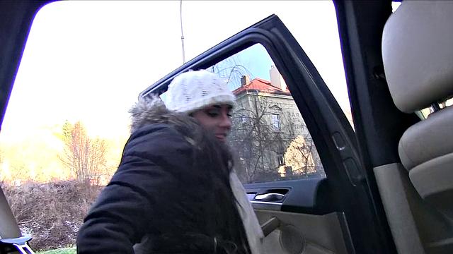 Watch this tattooed babe smile as she rides dick for cash in POV