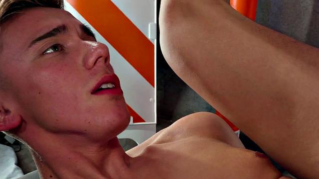 Police dominant jock breeding twinks in action