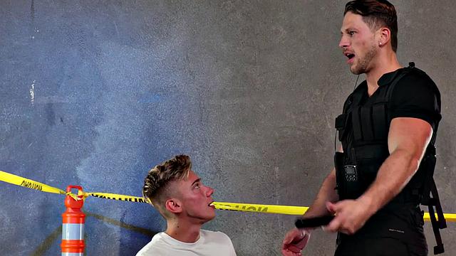 Police dominant jock breeding twinks in action