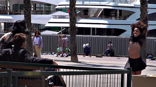 Humiliated European public nudity and kinky spanking