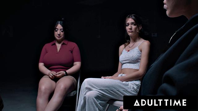 ADULT TIME - Sex Addict Little Puck DOUBLE PENETRATED DURING ROUGH DVP GANGBANG