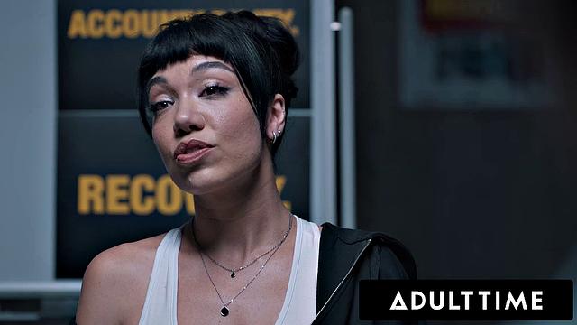 ADULT TIME - Sex Addict Little Puck DOUBLE PENETRATED DURING ROUGH DVP GANGBANG