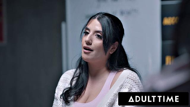 ADULT TIME - Sex Addict Little Puck DOUBLE PENETRATED DURING ROUGH DVP GANGBANG