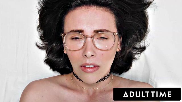 ADULT TIME - Sex Addict Little Puck DOUBLE PENETRATED DURING ROUGH DVP GANGBANG