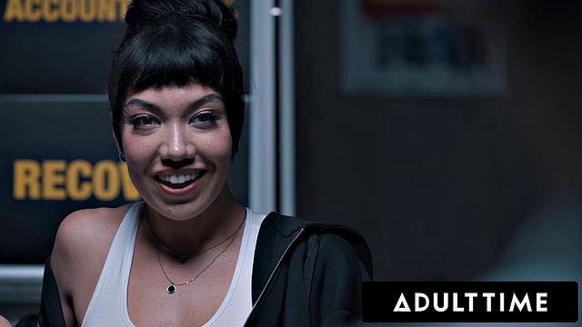 ADULT TIME - Sex Addict Little Puck DOUBLE PENETRATED DURING ROUGH DVP GANGBANG